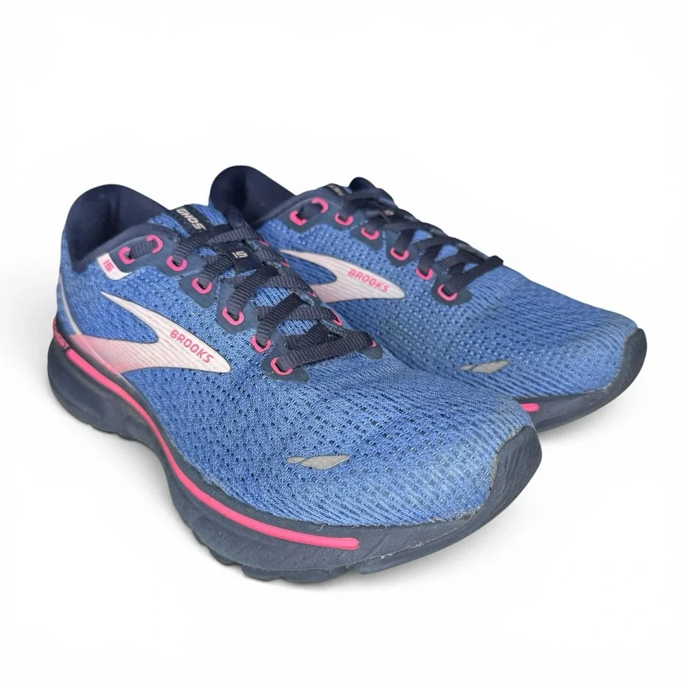 Brooks Ghost 15 Blue/Pink Women Running Sneakers 1203801B469 - SZ‎ 7.5